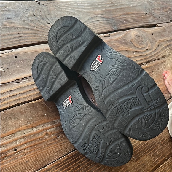 Gently Used Justin Boots Brown and Pink women’s size 10B - Picture 4 of 6